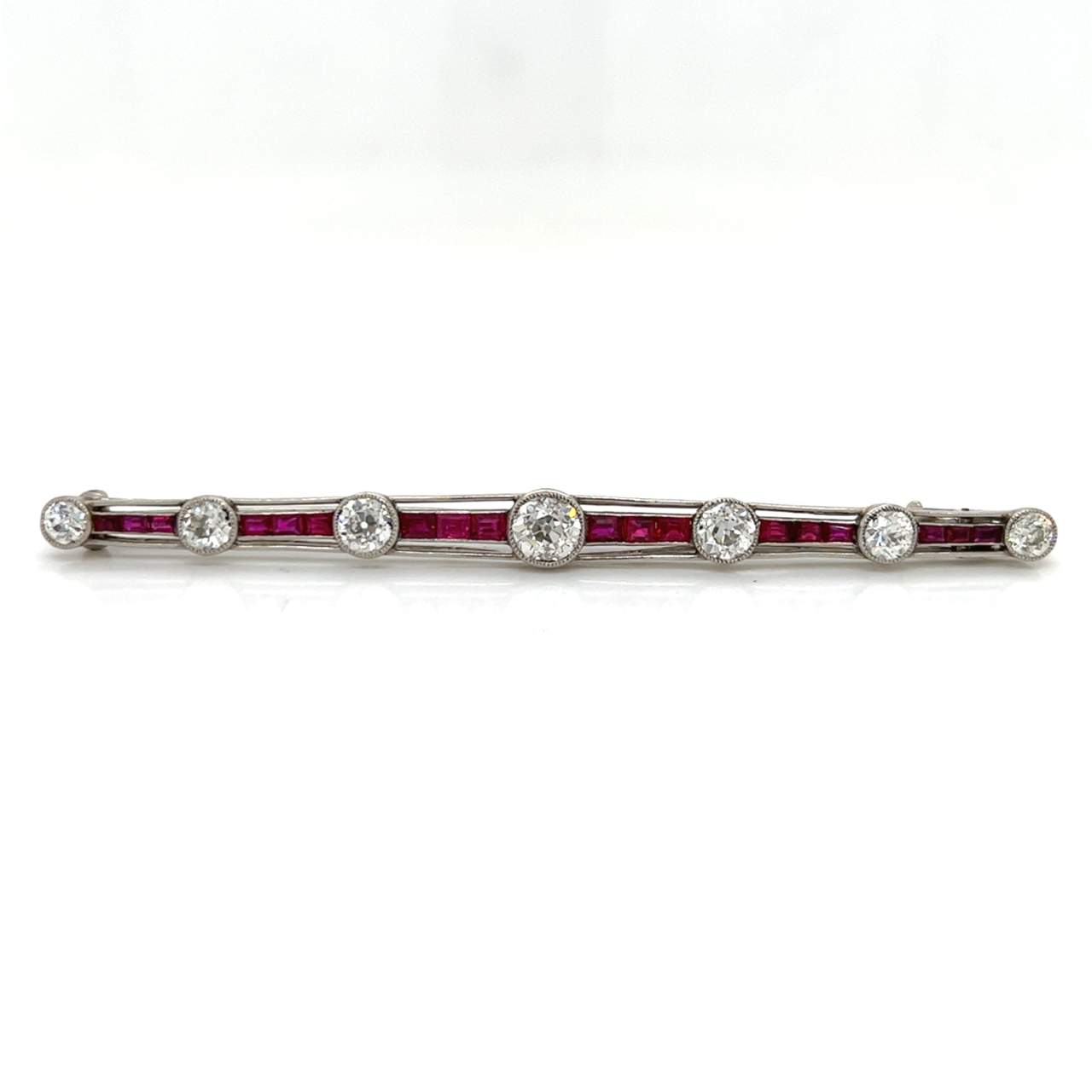 Art Deco Burna Ruby & Diamond Pin