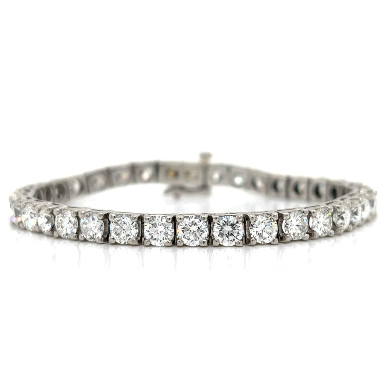 18K White Gold 12.60 Ct. Diamond Tennis Bracelet