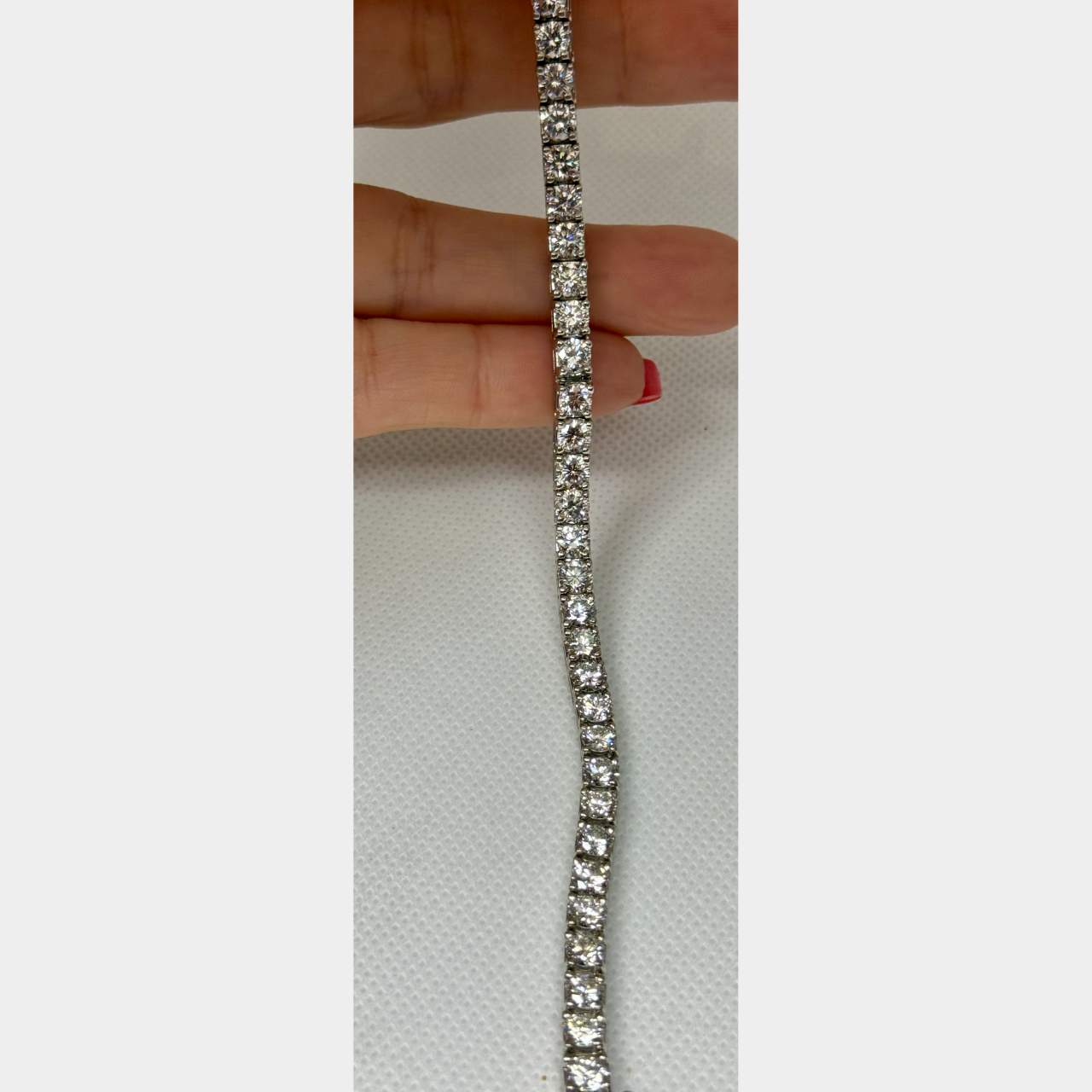 18K White Gold 12.60 Ct. Diamond Tennis Bracelet