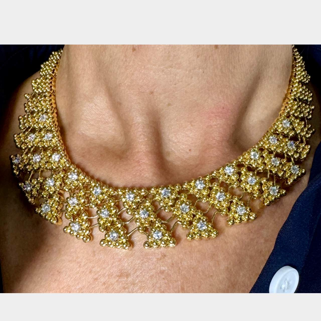 18K Yellow Gold & Platinum 5.60 Ct. Diamond Necklace