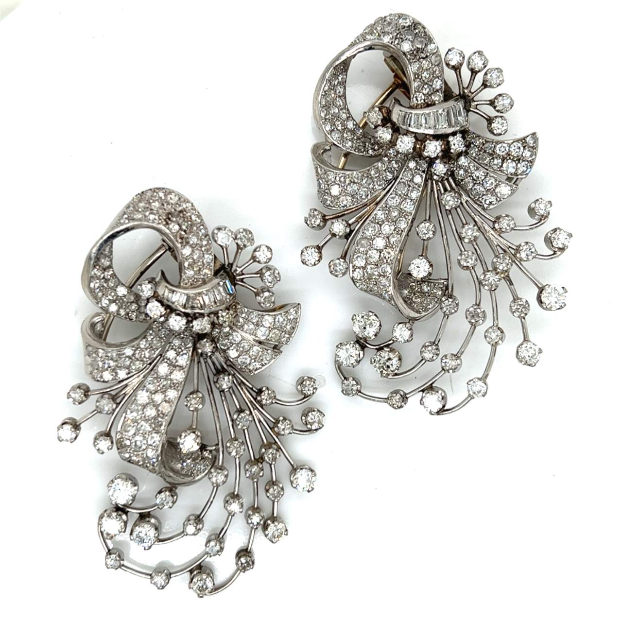 1950’s Platinum Diamond Clips Set