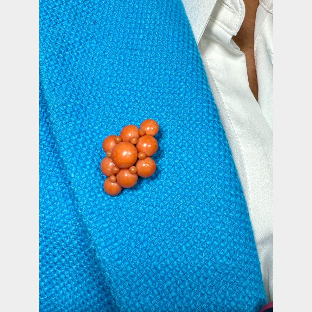 Victorian 14K Yellow Gold Coral Brooch