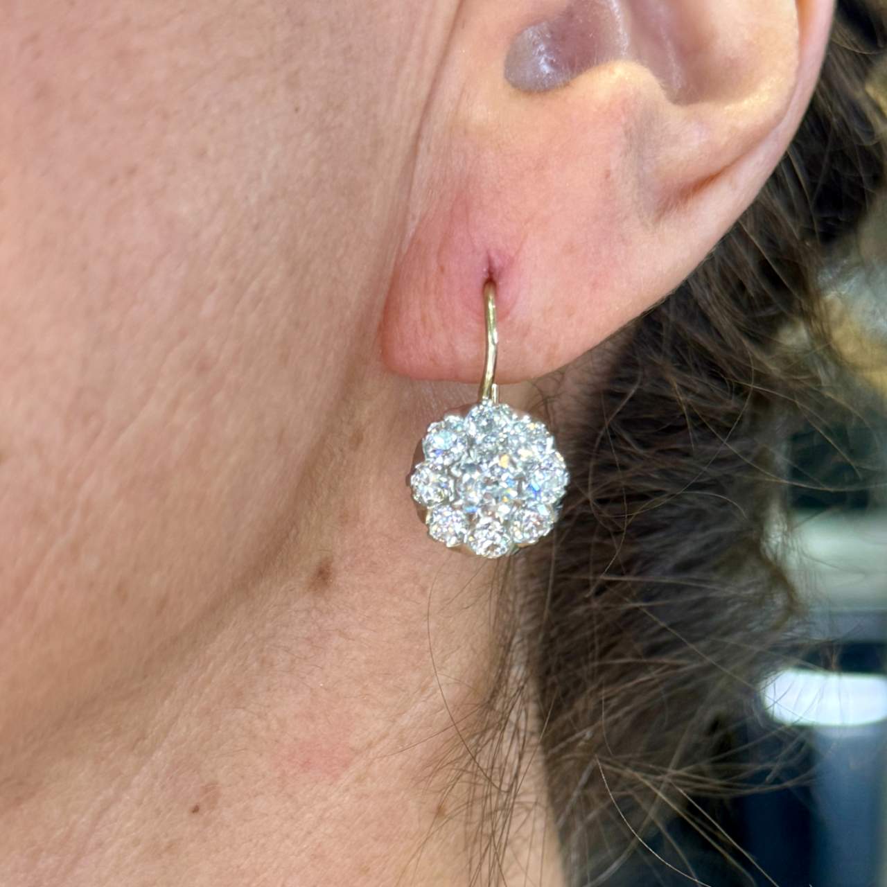 2.70 Ct Old European Cut Diamond Earrings