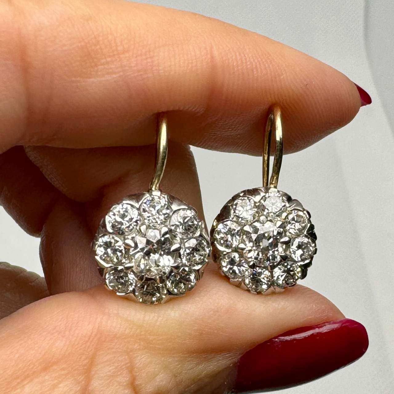 2.70 Ct Old European Cut Diamond Earrings