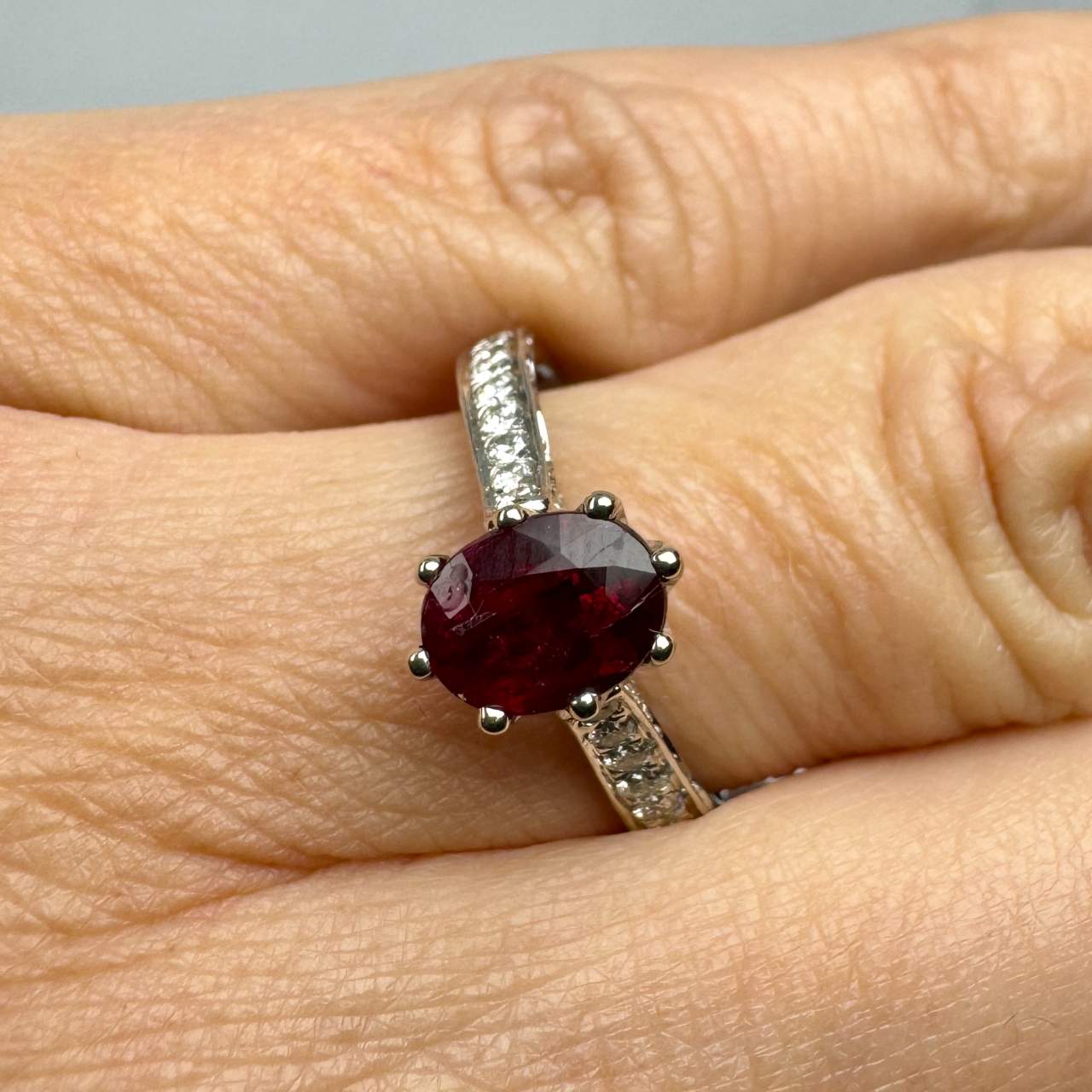 1.15 Ct No Heat Ruby Engagement Ring