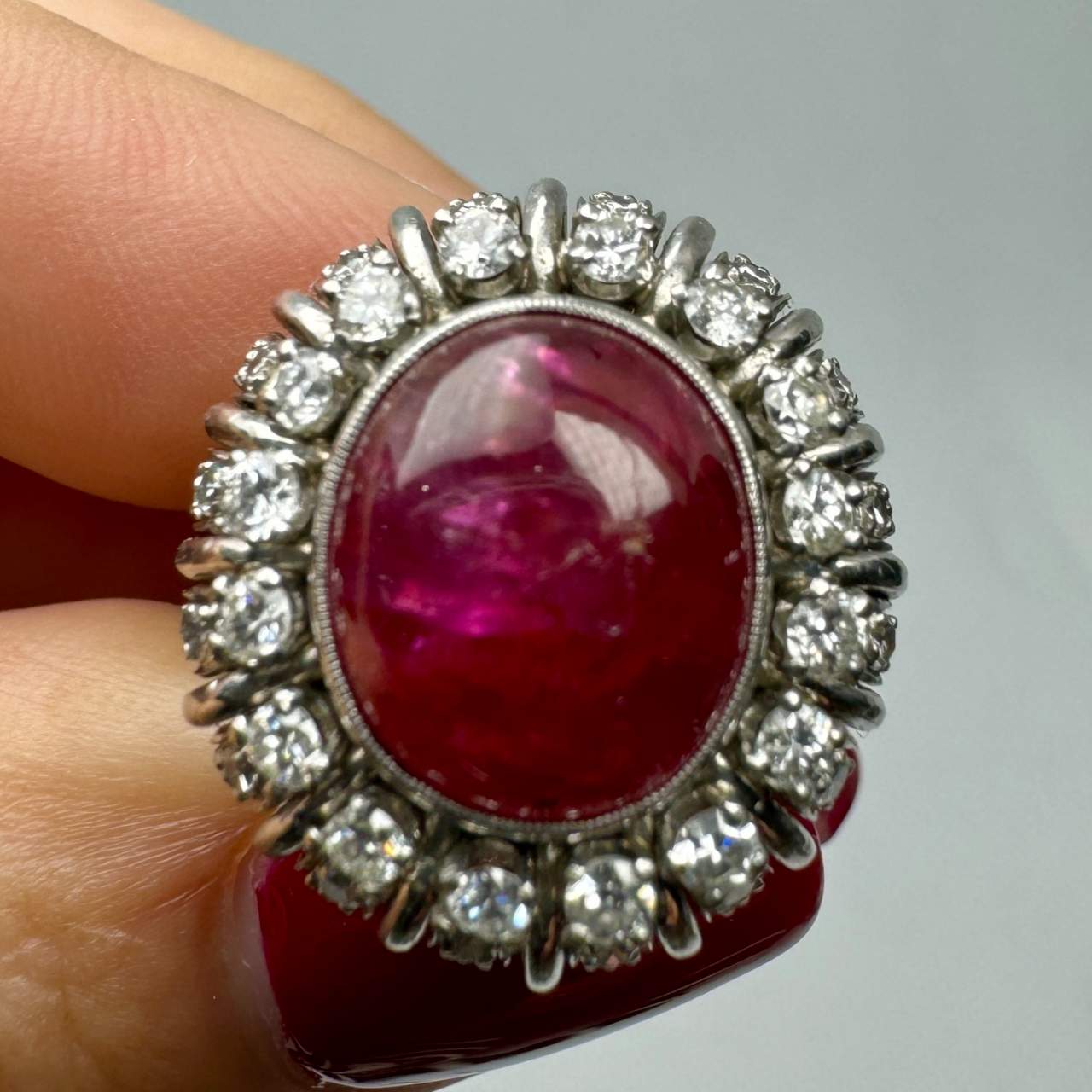 Ruby & Diamond Cocktail Ring