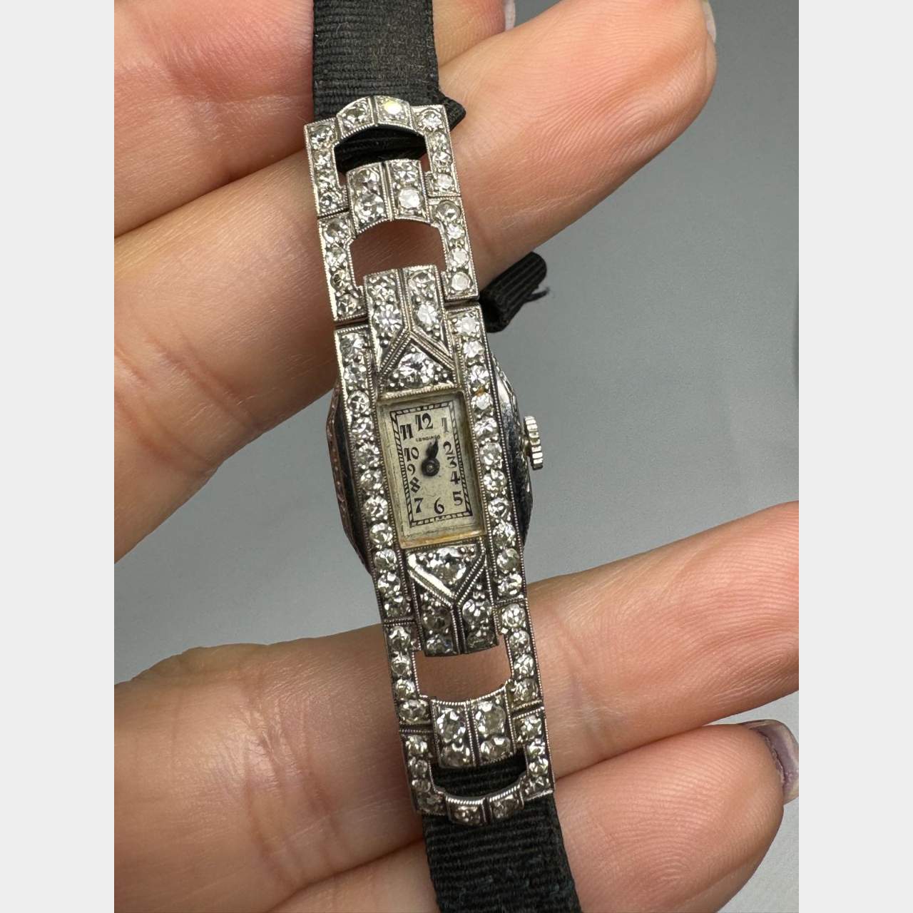 LONGINES Art Deco Platinum Diamond Cocktail Watch