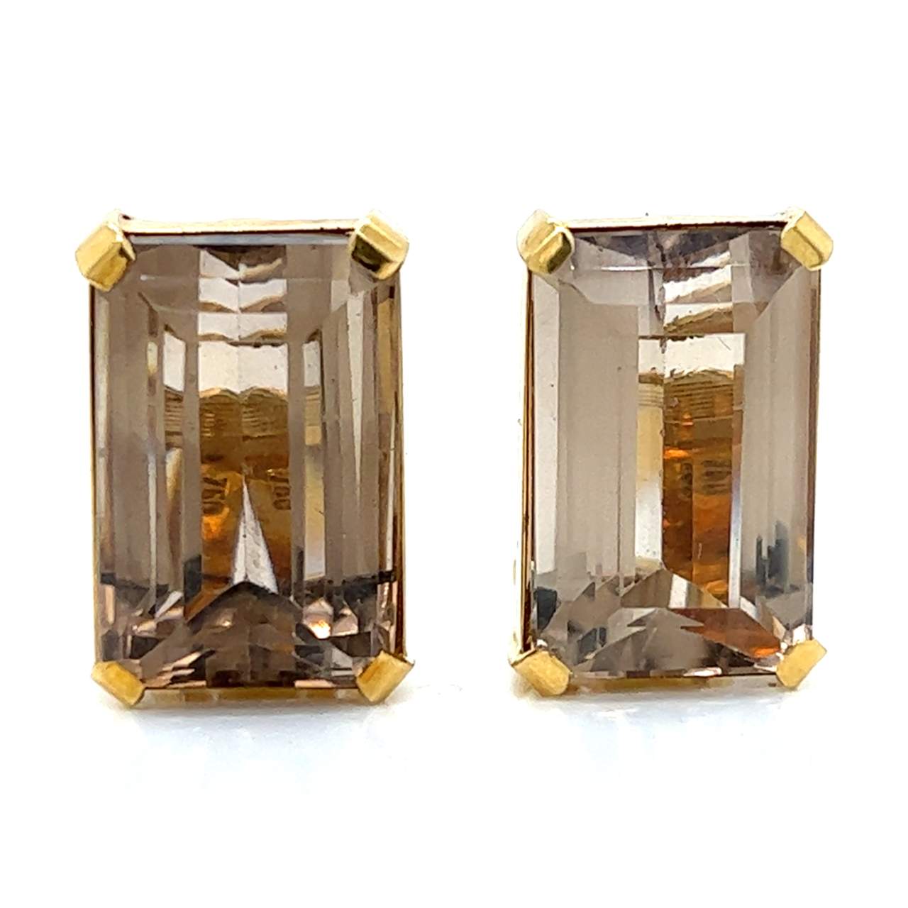1960’s 18K Yellow Gold Topaz Earrings