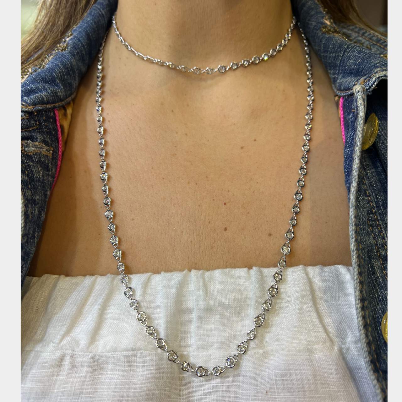 Platinum 17.16 Ct. Diamond by the Yard Necklace
