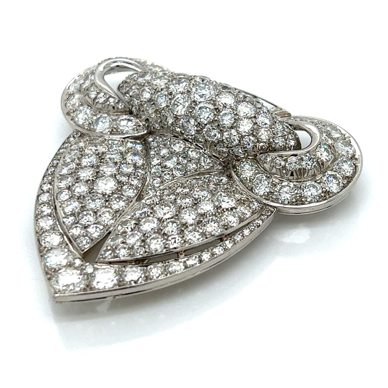 Art Deco Platinum 18.20 Ct. Diamond Brooch
