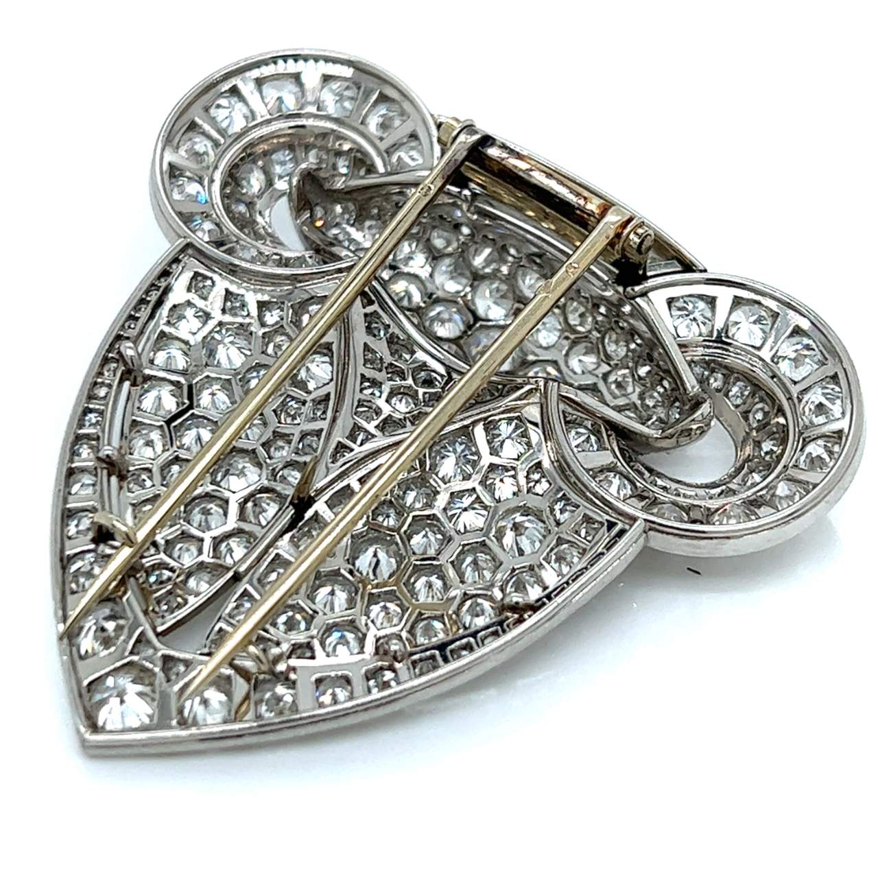 Art Deco Platinum 18.20 Ct. Diamond Brooch