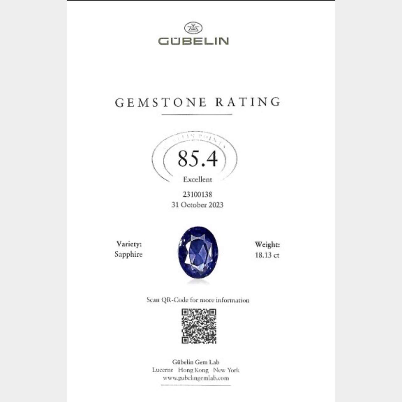 Platinum GUBELIN Certified Burma Sapphire Pendant & Diamond Necklace