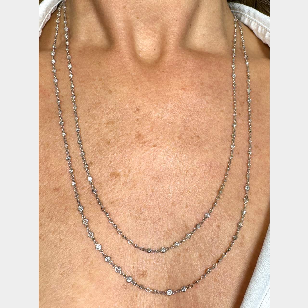 Platinum 8.00 Ct. Diamond by the Yard Necklace