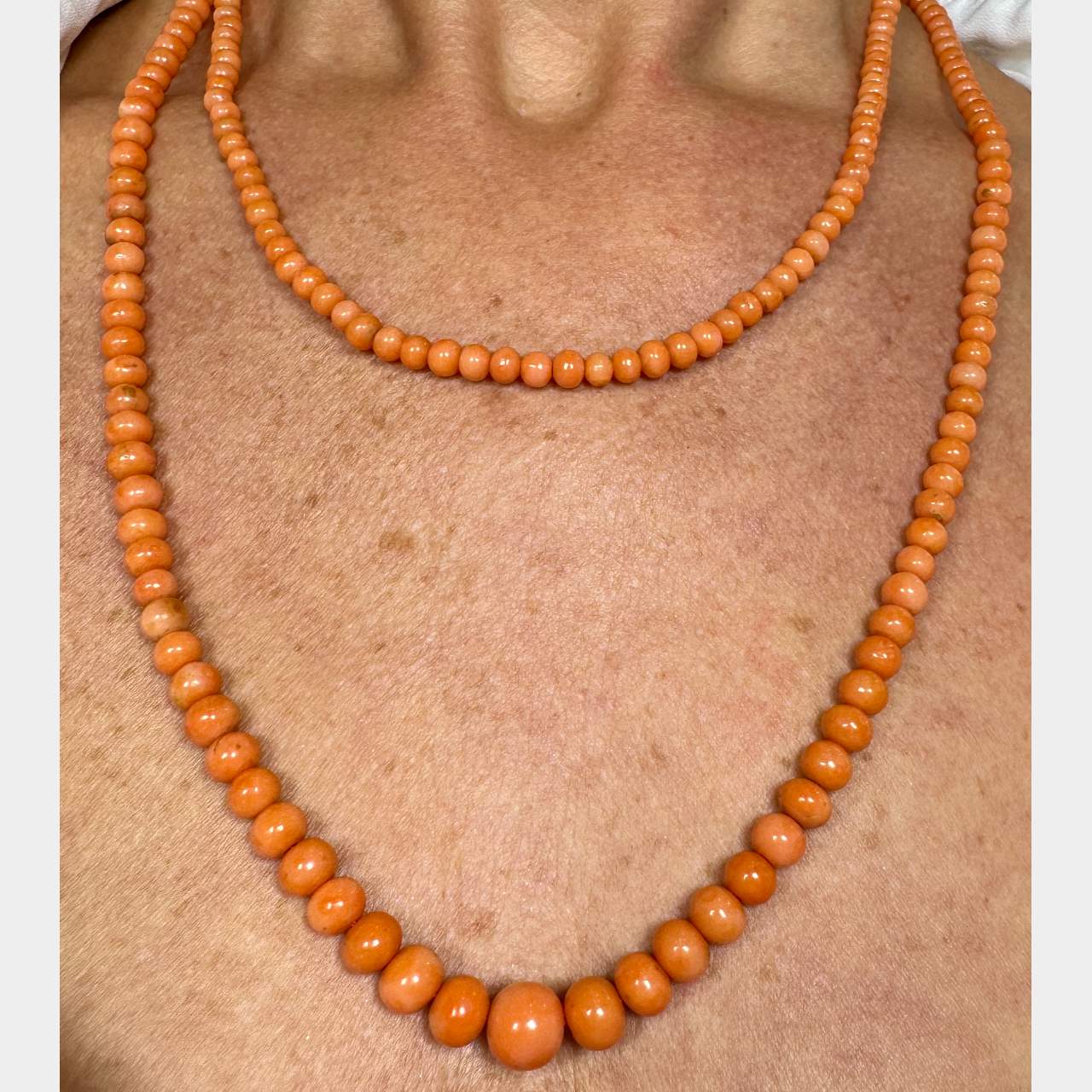 1960’s 14K Graduated Coral Necklace