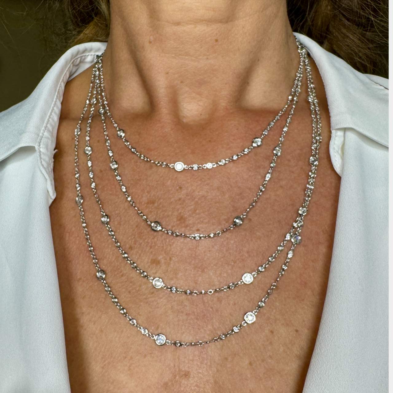 16.00 Ct. Diamond by the Yard Necklace