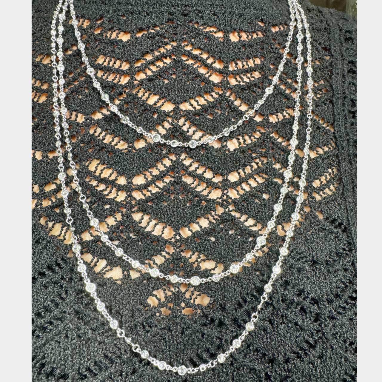 Platinum 36.50 Ct. Diamond by the Yard Necklace