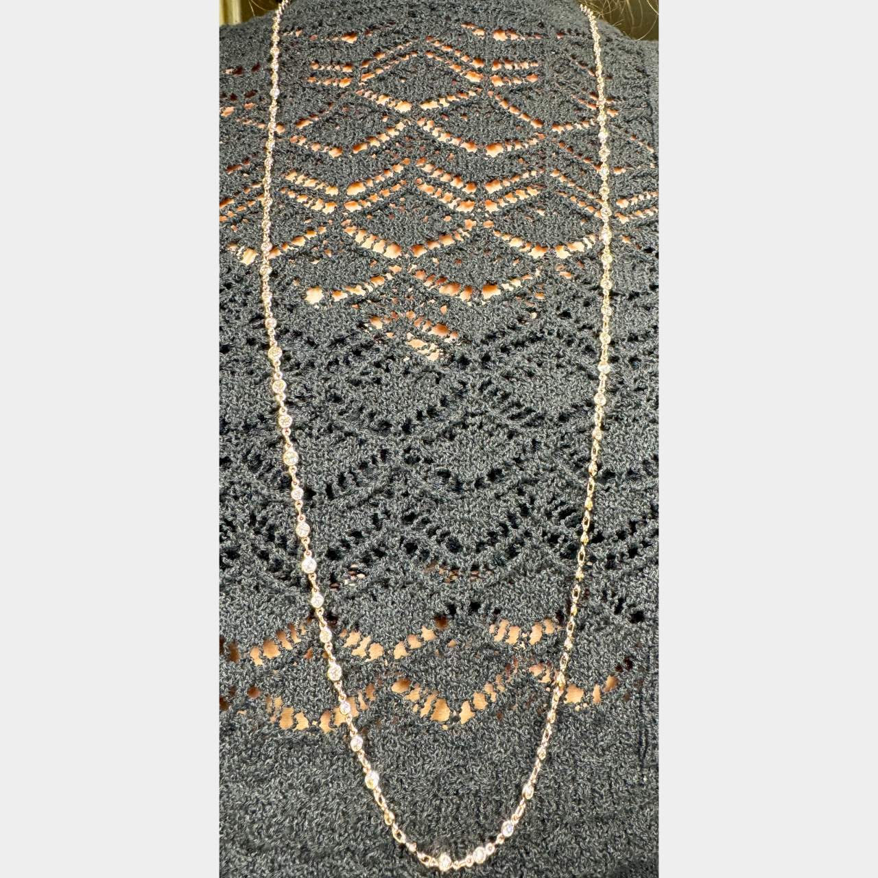 18K Rose Gold 15.25 Ct. Diamond by the Yard Necklace