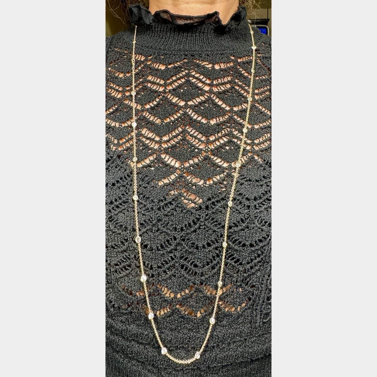 18K Rose Gold 8.25 Ct. Diamond by the Yard Necklace