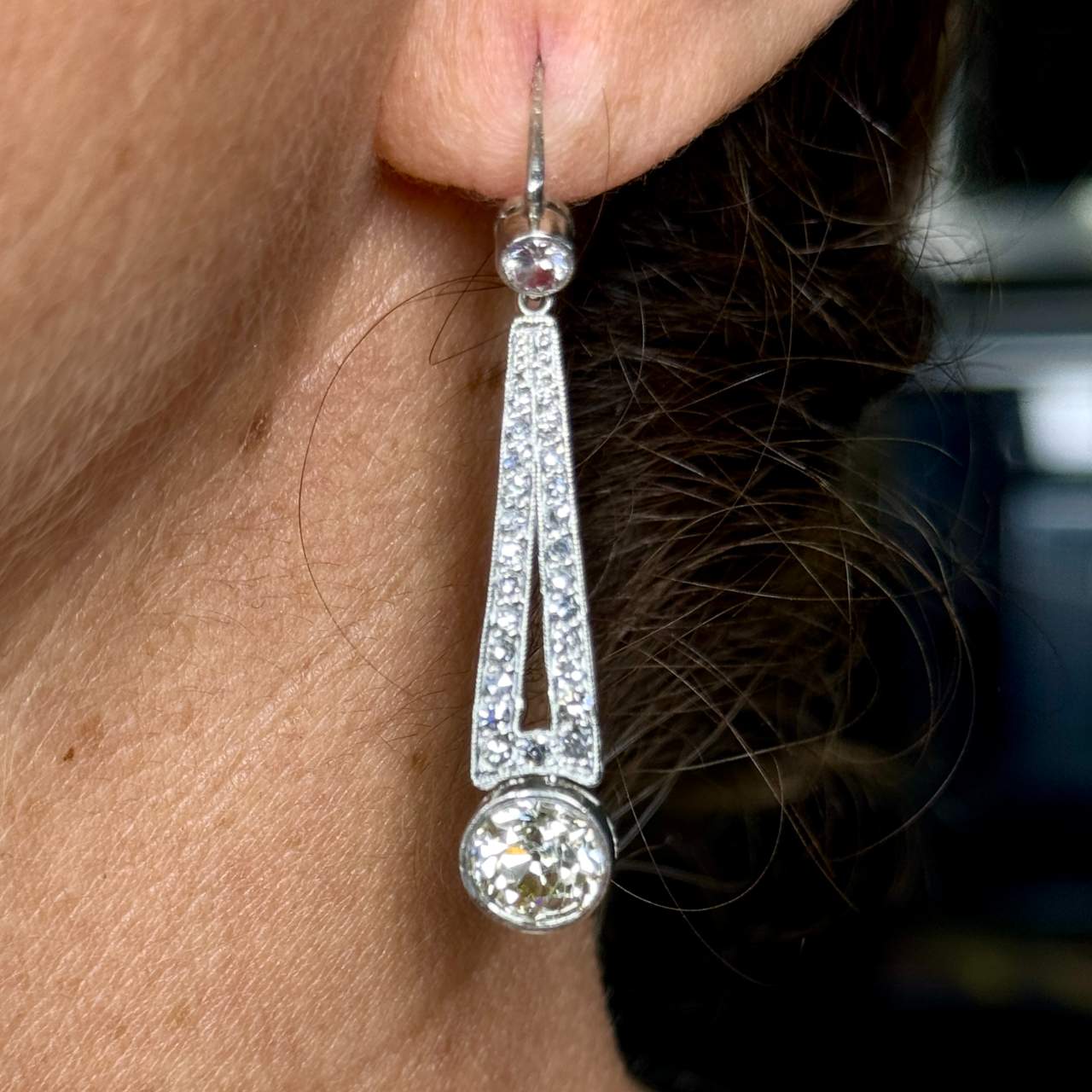 Platinum 4.72 Ct. Diamond Earrings