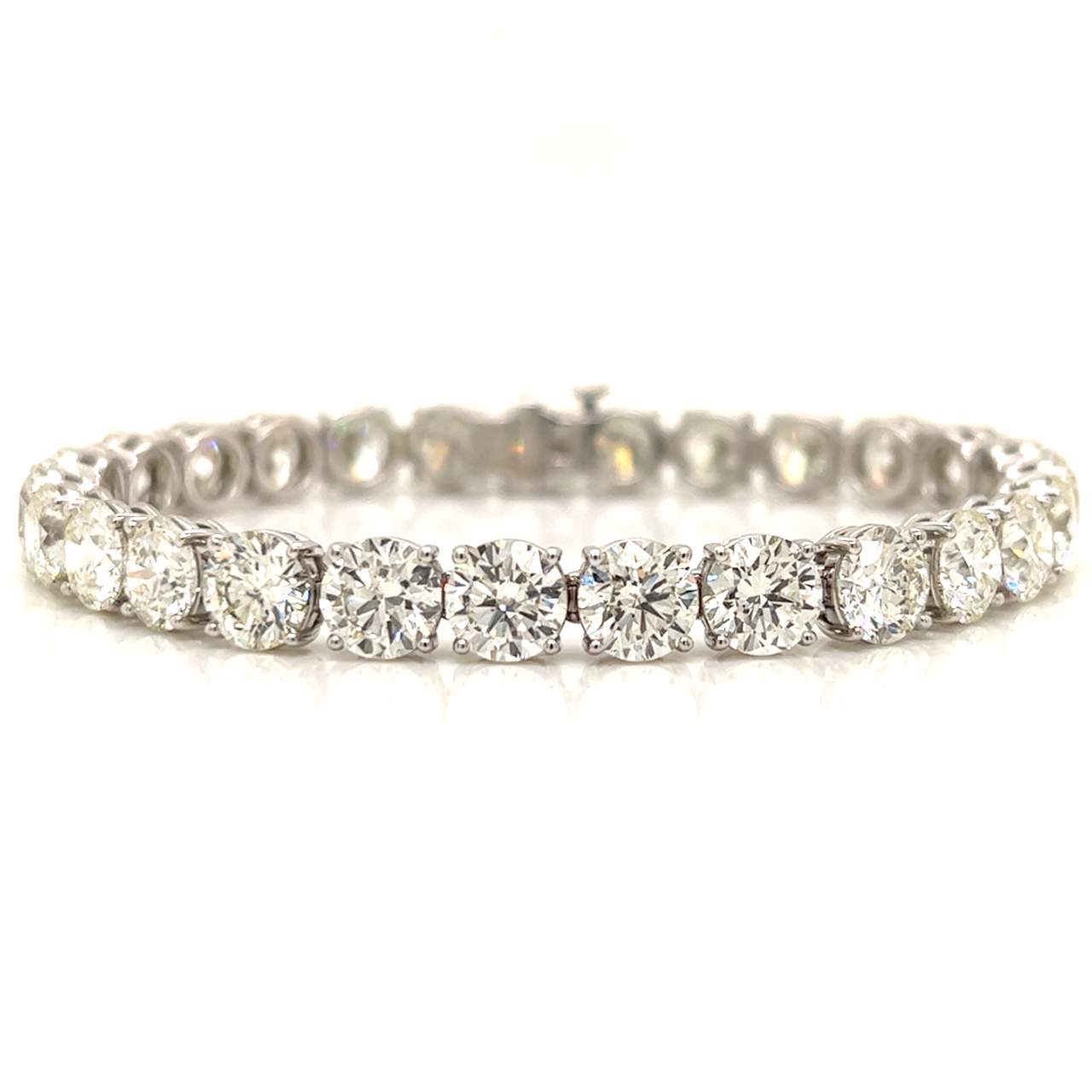 18K GIA CERTIFIED 27.21 Ct. Diamond Tennis Bracelet