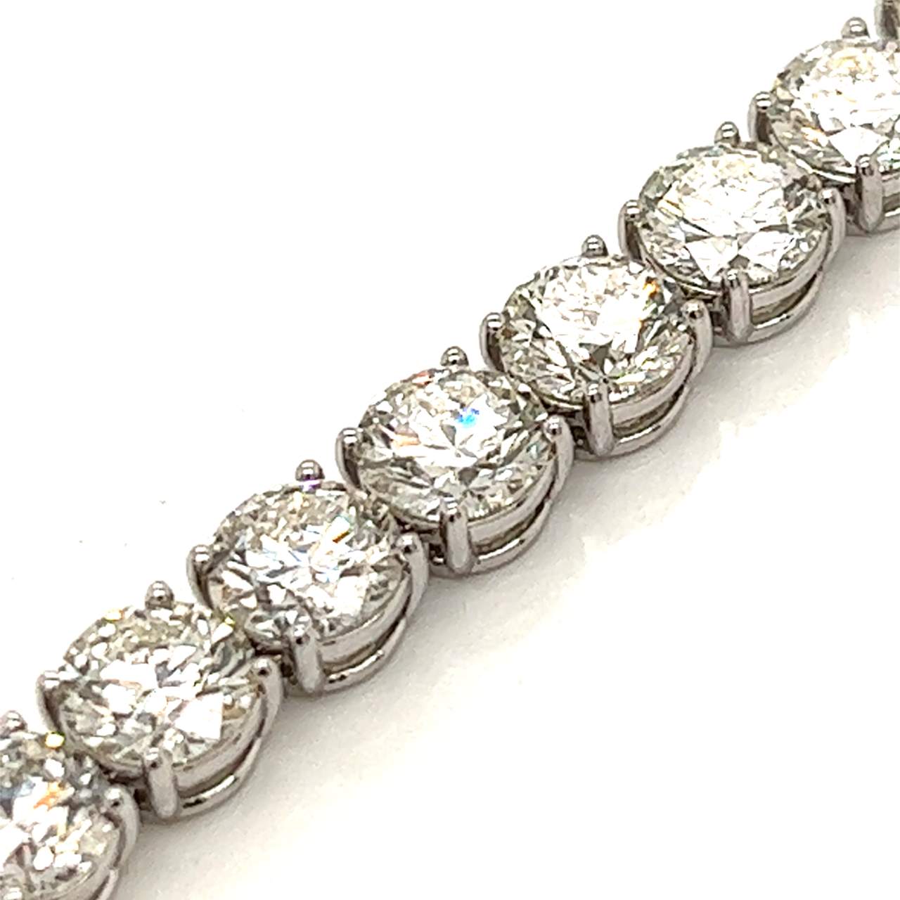 18K GIA CERTIFIED 27.21 Ct. Diamond Tennis Bracelet