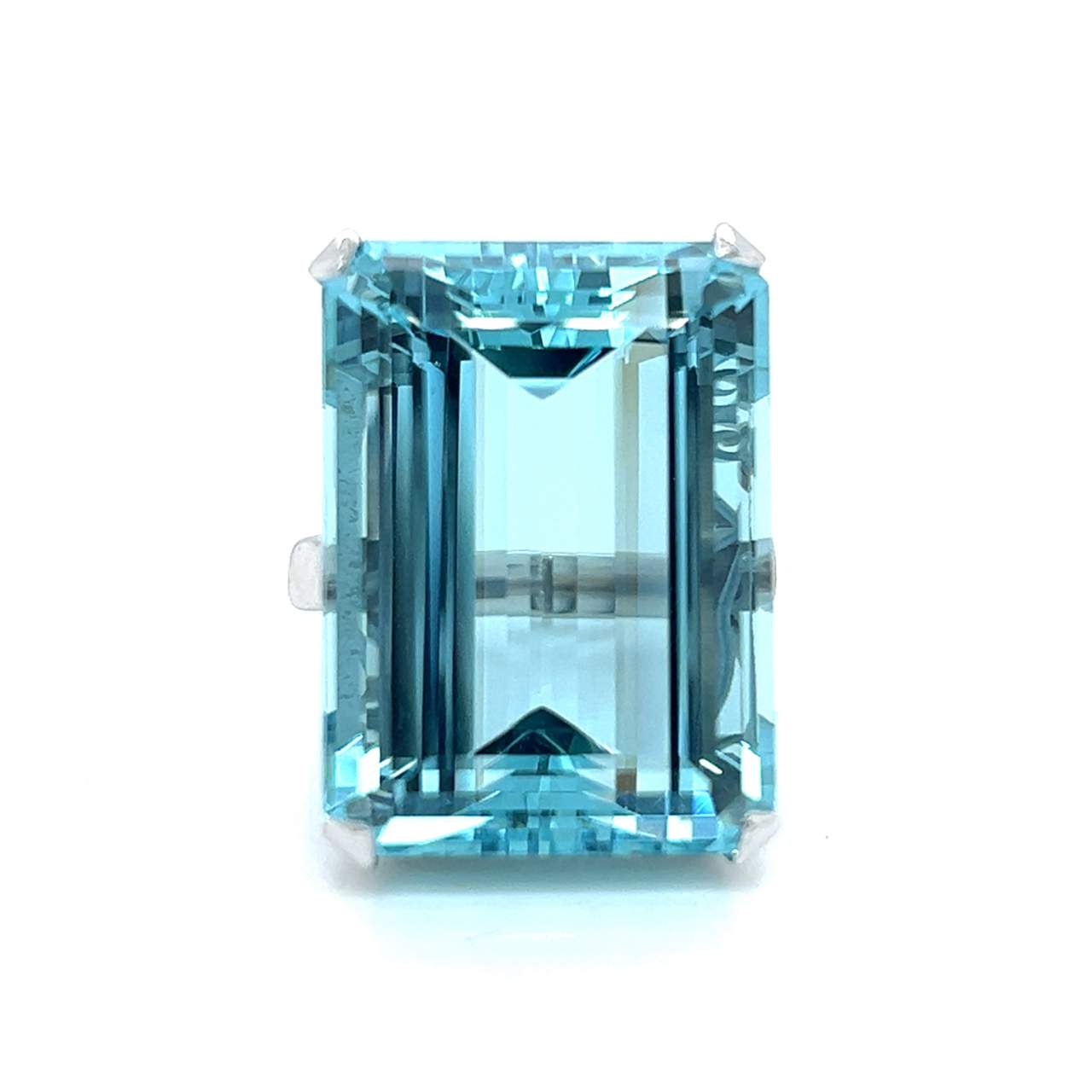 Art Deco Platinum Aquamarine Ring