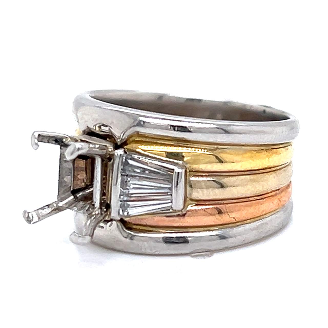 18K Trigold Diamond Mounting
