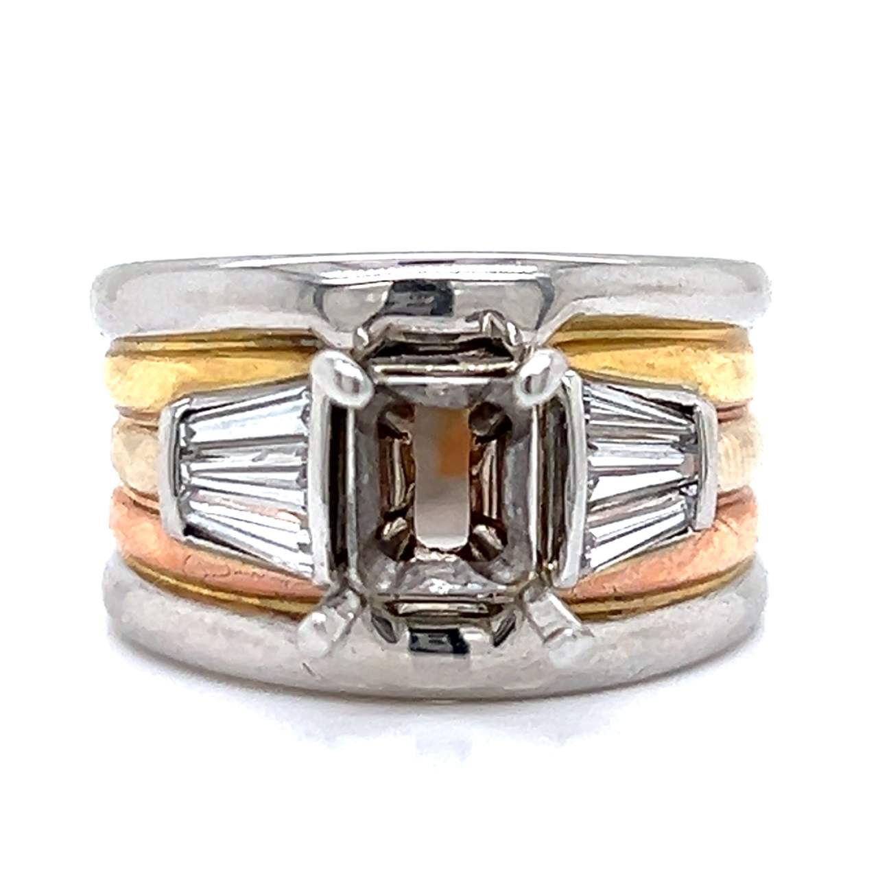 18K Trigold Diamond Mounting