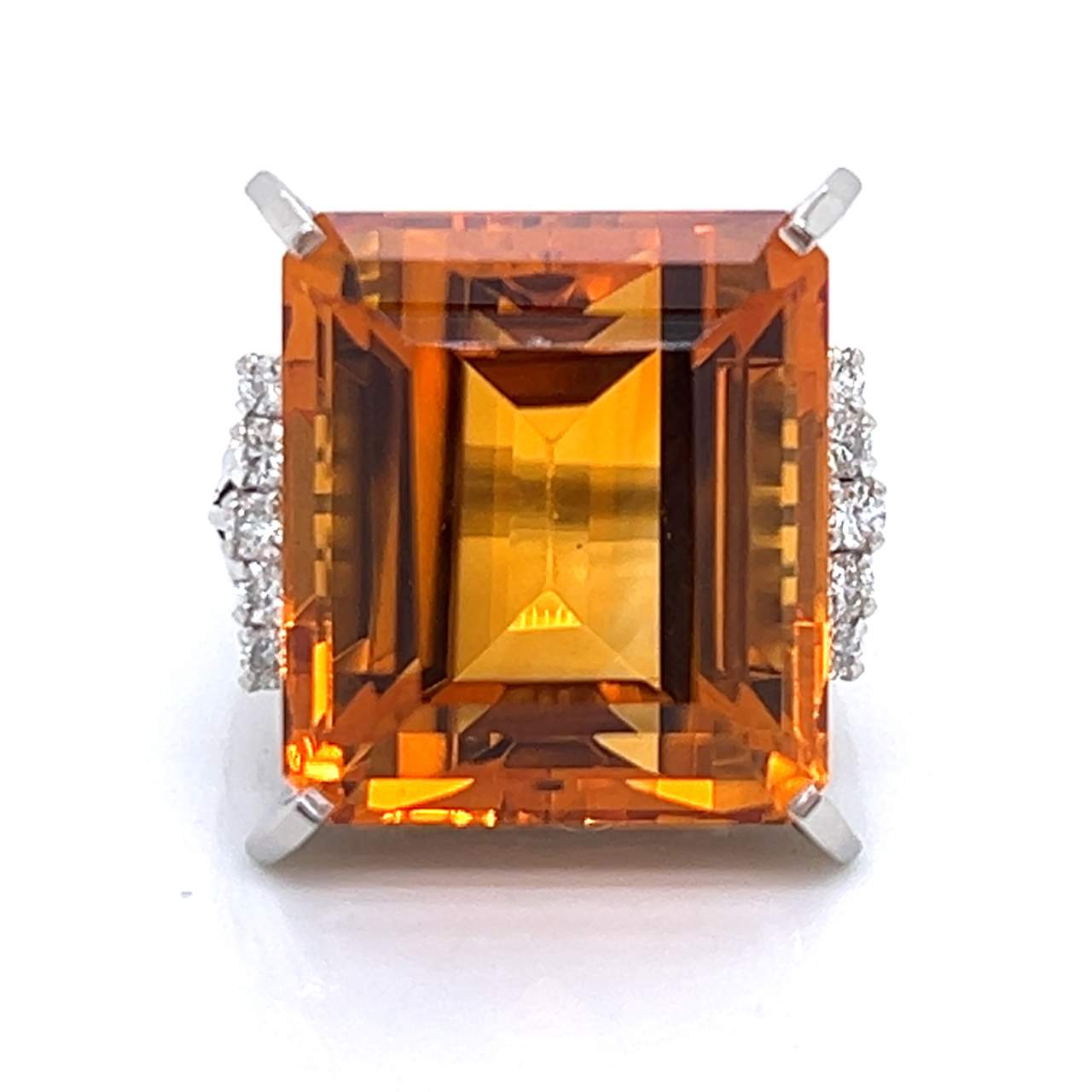 Platinum Topaz & Diamond Cocktail Ring