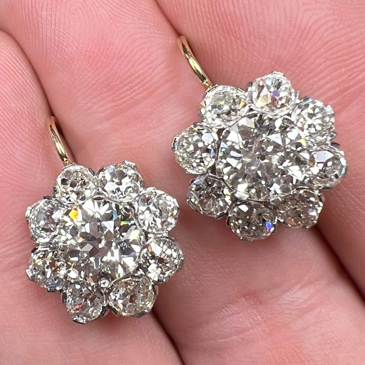 18K & Platinum 8.10 Ct. Diamond Earrings