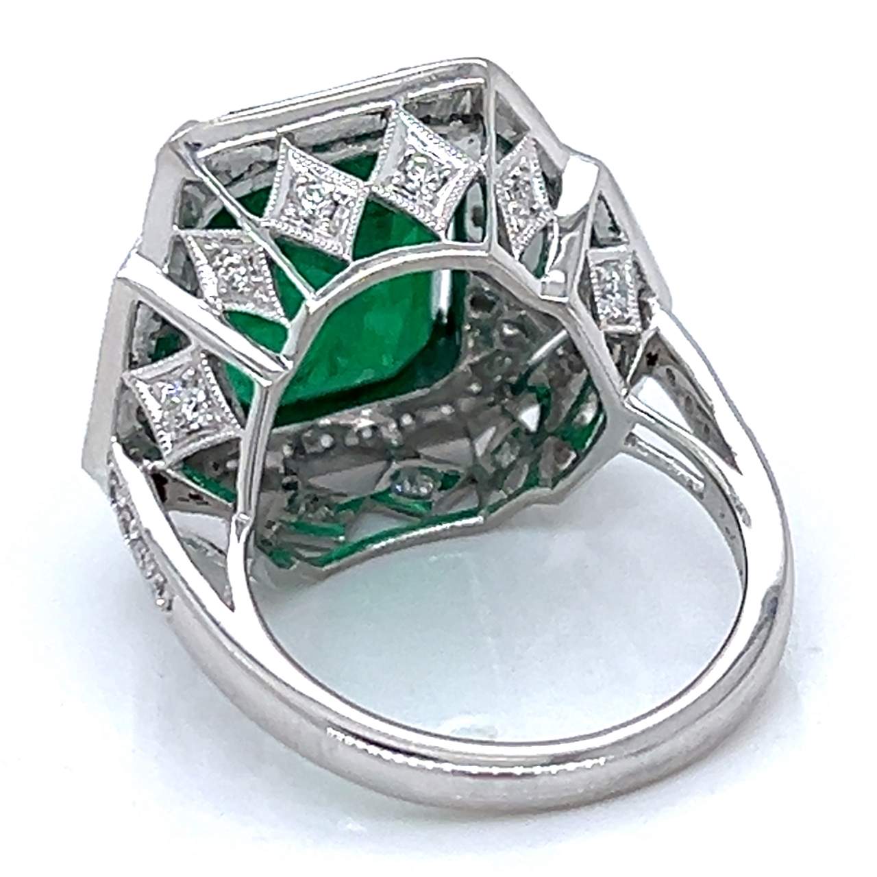 Platinum 7.85 Ct. Emerald & Diamond Ring