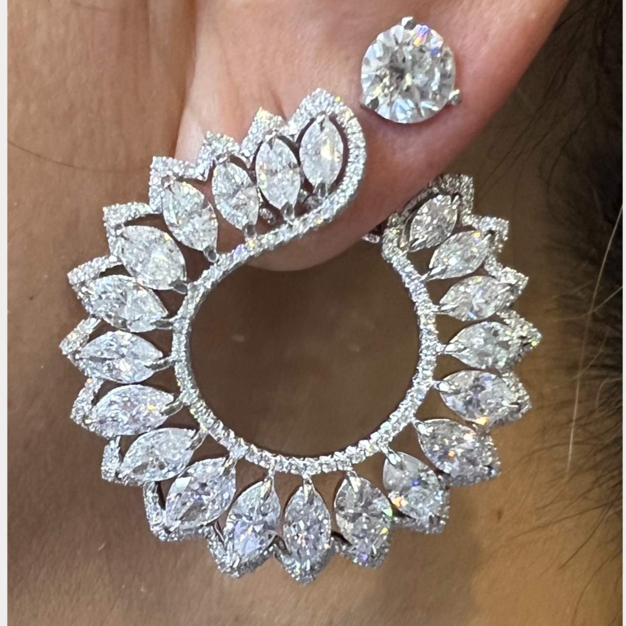 Platinum 14.41 Ct. Diamond Earrings