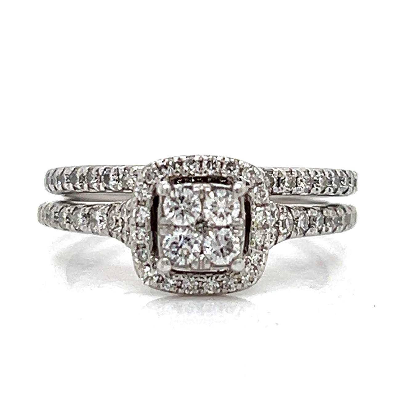 14K White Gold 1.00 Ct. Engagement & Anniversary Ring Set