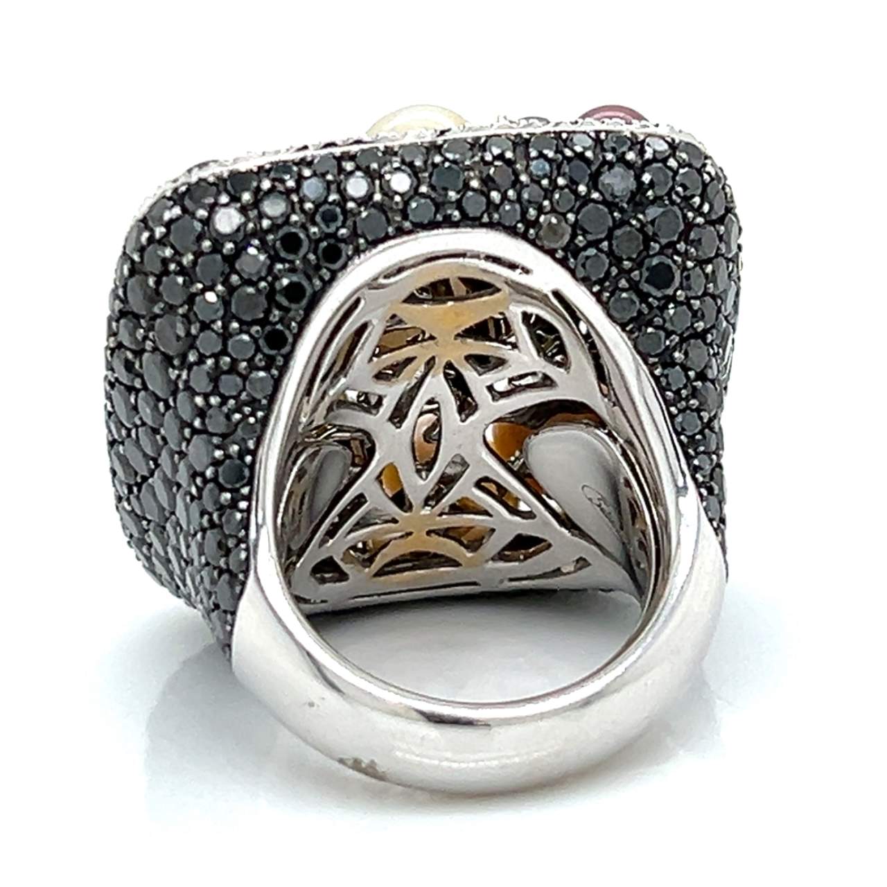 SALAVETTI 18K White Gold Cultured Pearl & Diamond Ring