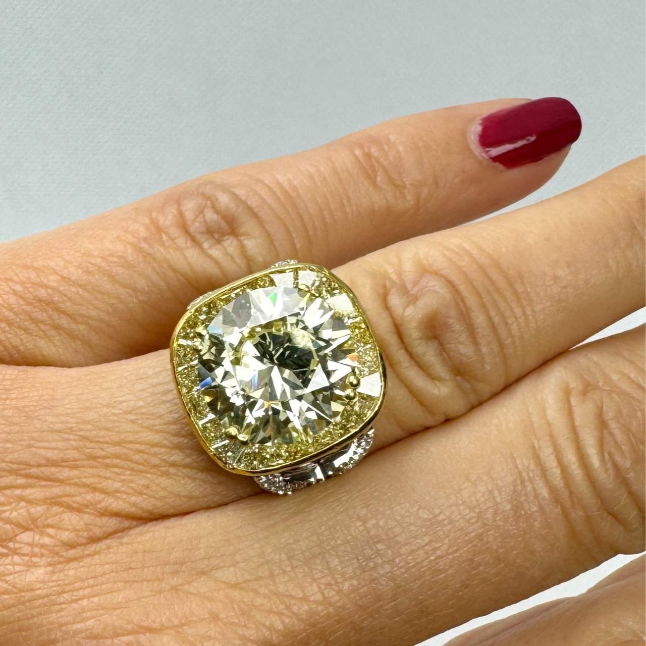 Platinum & 18K Yellow Gold 7.77 Ct. GIA CERTIFIED Diamond Ring