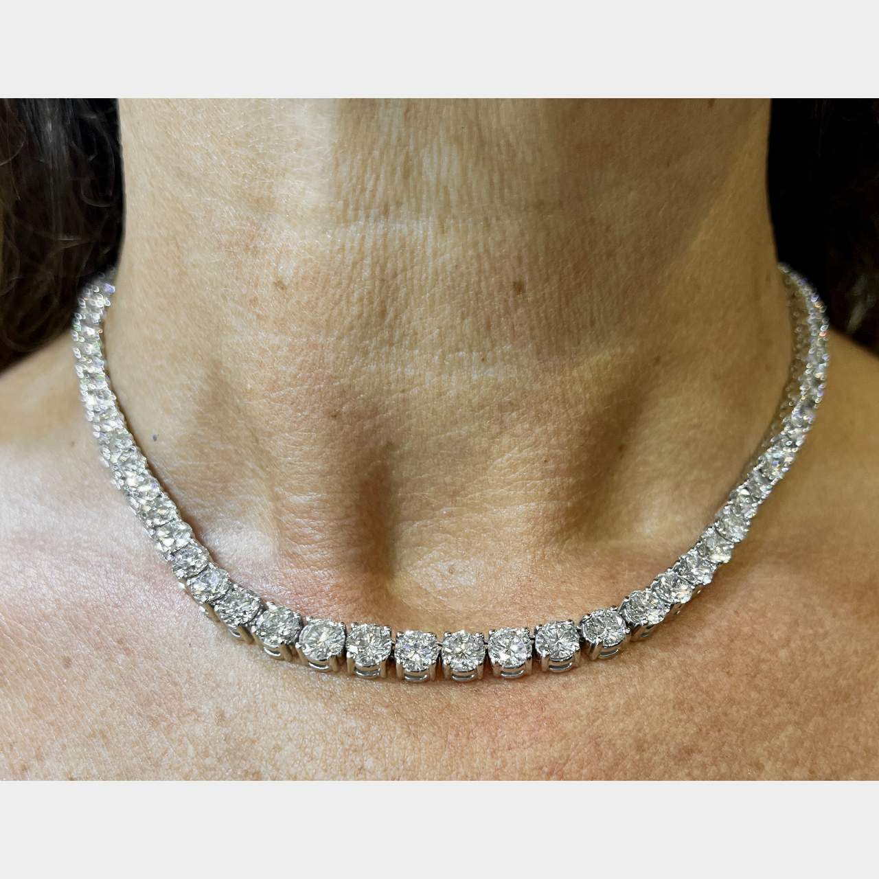 Platinum 40.00 Ct. Diamond Riviera Necklace
