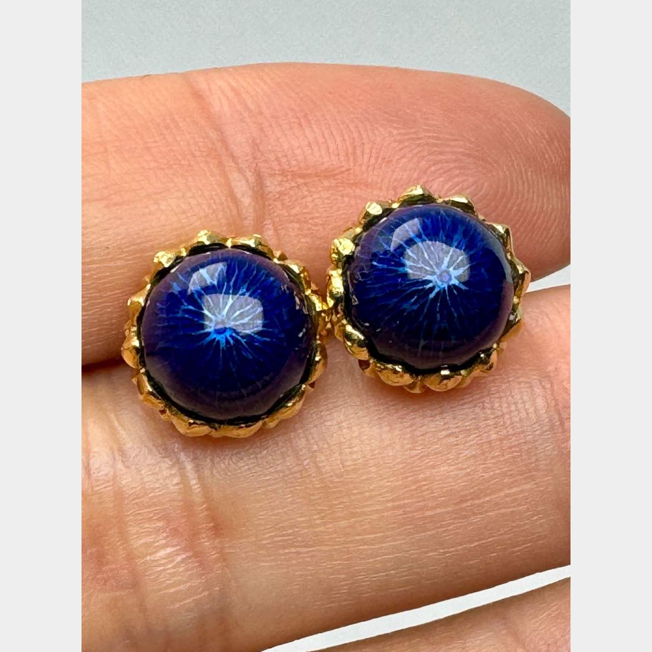 18K Yellow Gold Enamel Cufflinks