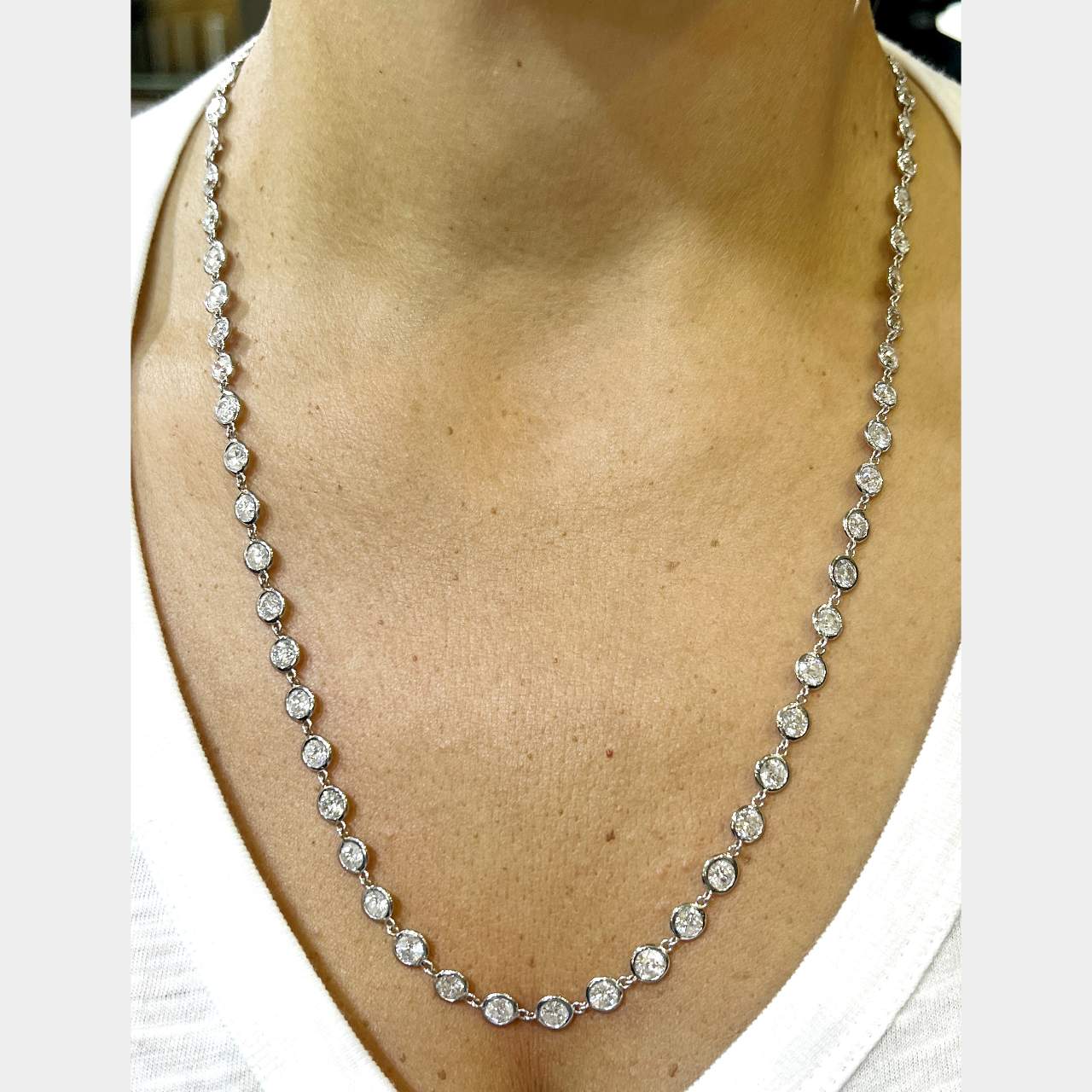 Platinum 26.70 Ct. Diamond by the Yard Necklace