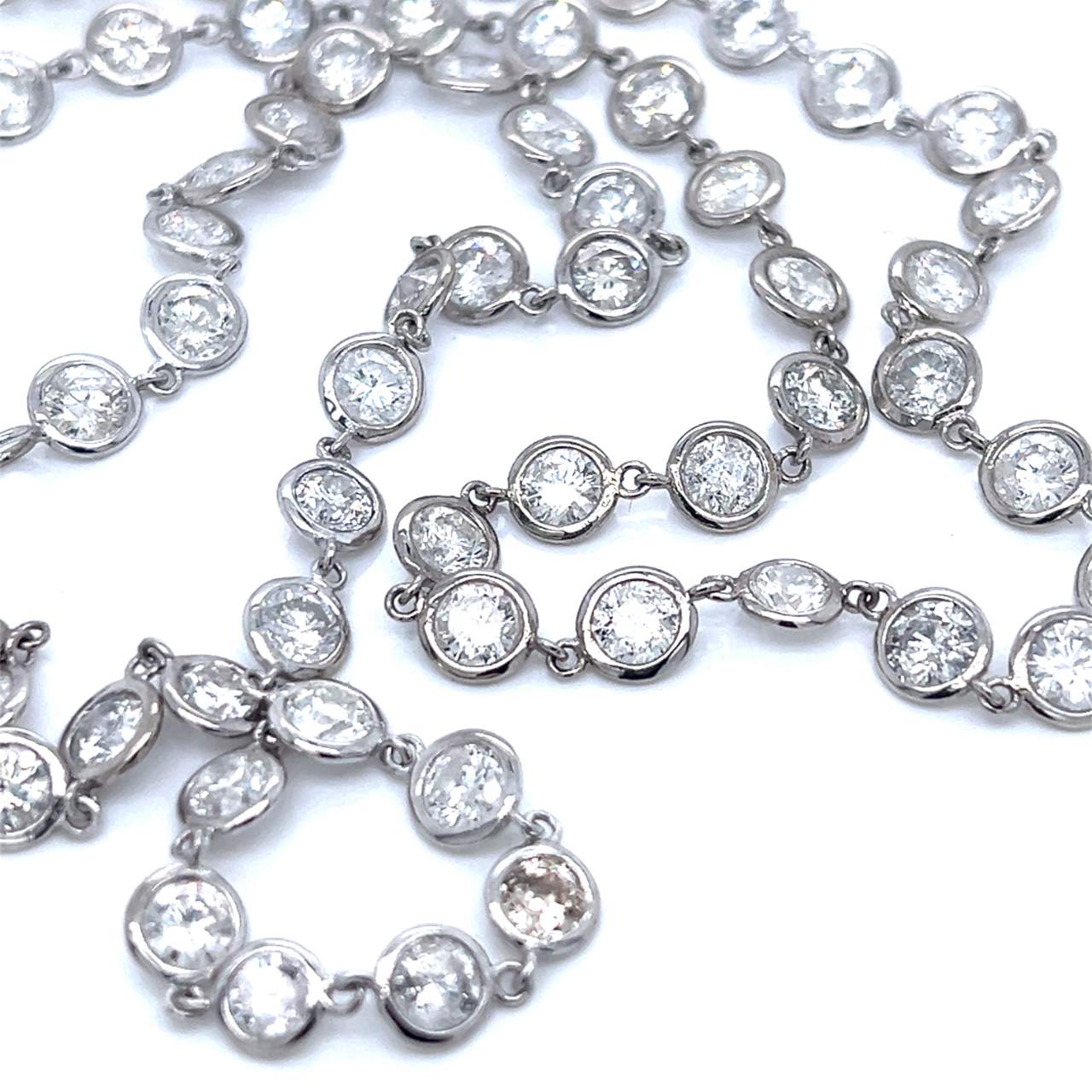 Platinum 26.70 Ct. Diamond by the Yard Necklace