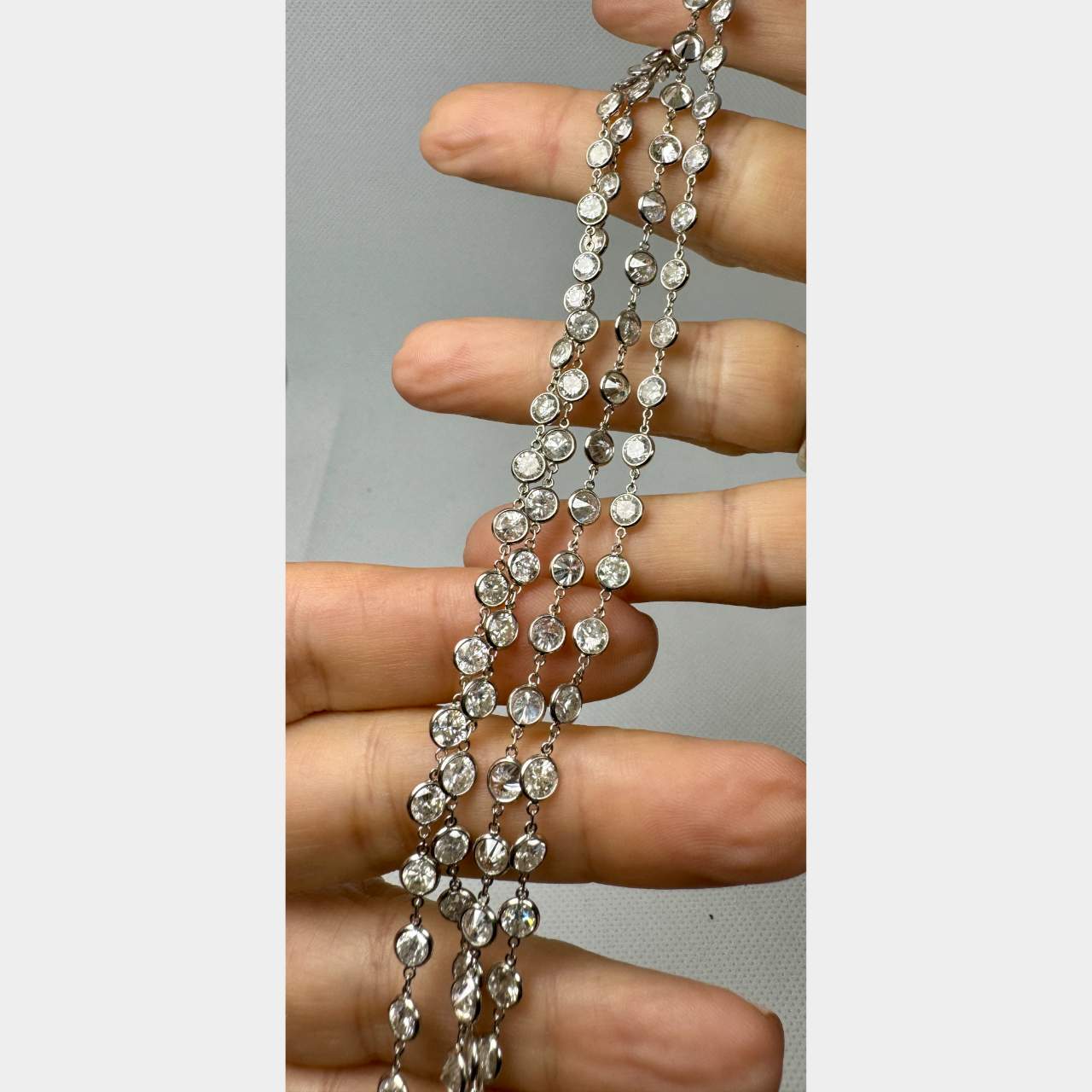 Platinum 29.93 Ct. Diamond by the Yard Necklace