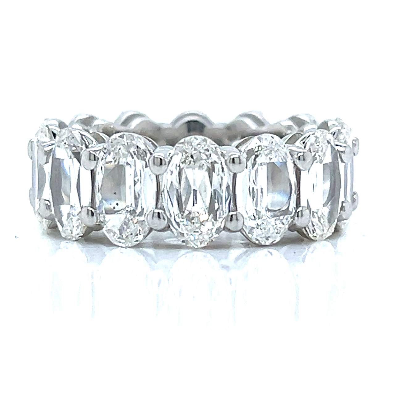 Platinum 11.00 Ct. Oval-cut Diamond Eternity Band