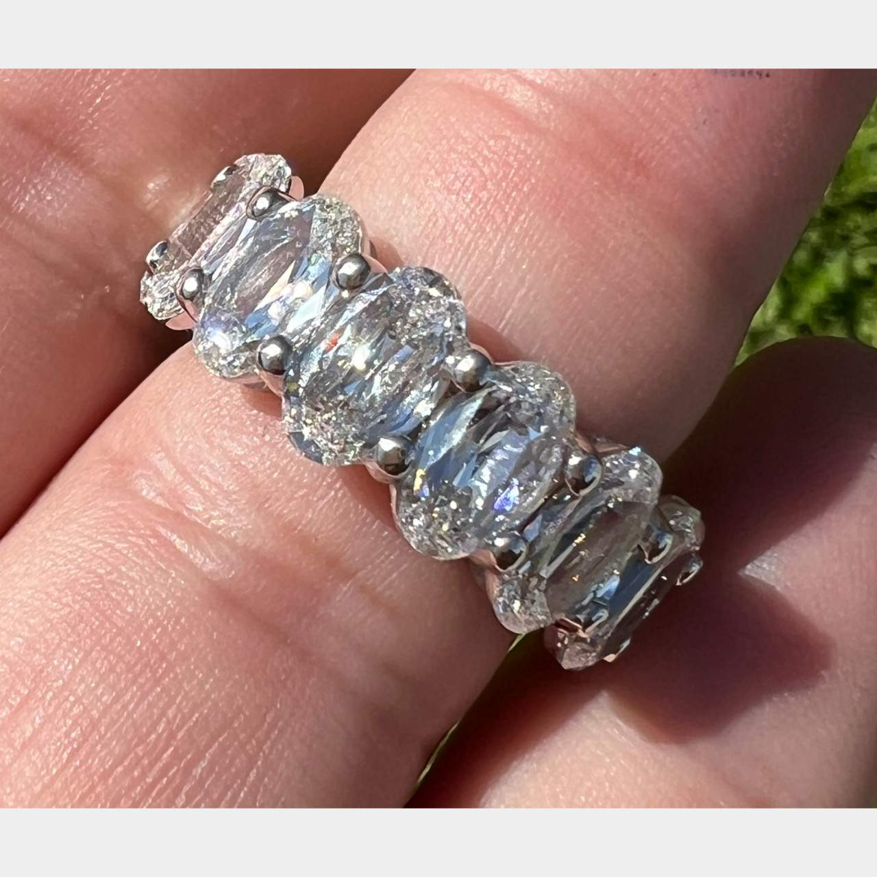 Platinum 11.00 Ct. Oval-cut Diamond Eternity Band