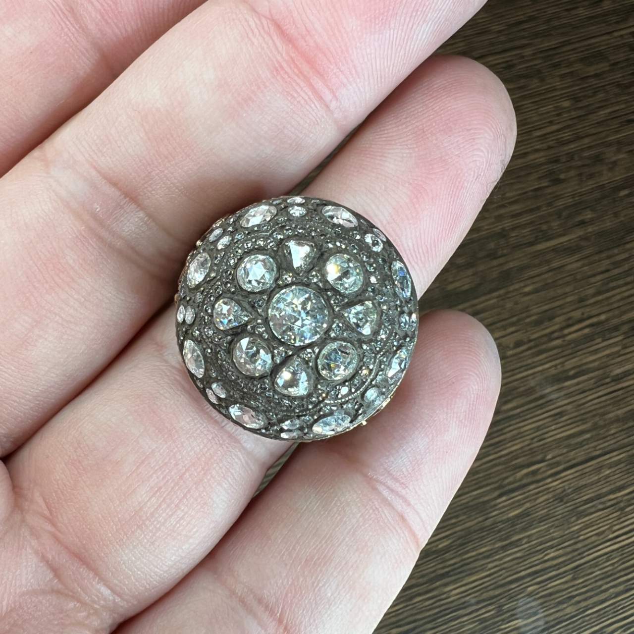 18K & Silver Diamond Ring