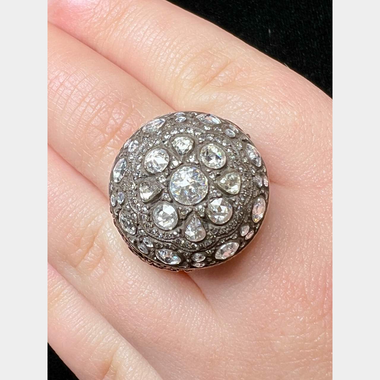 18K & Silver Diamond Ring