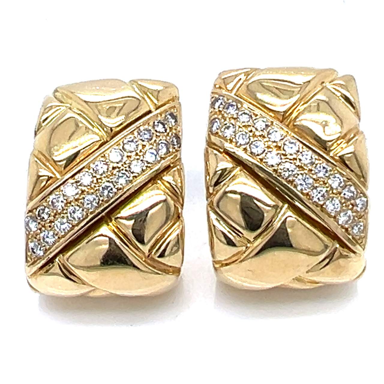 18K Yellow Gold Diamond Earrings