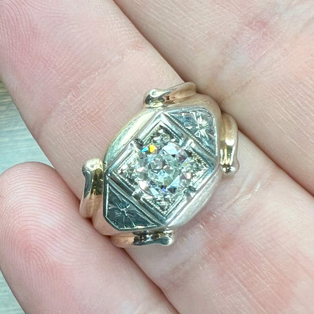 Antique 10K Diamond Ring