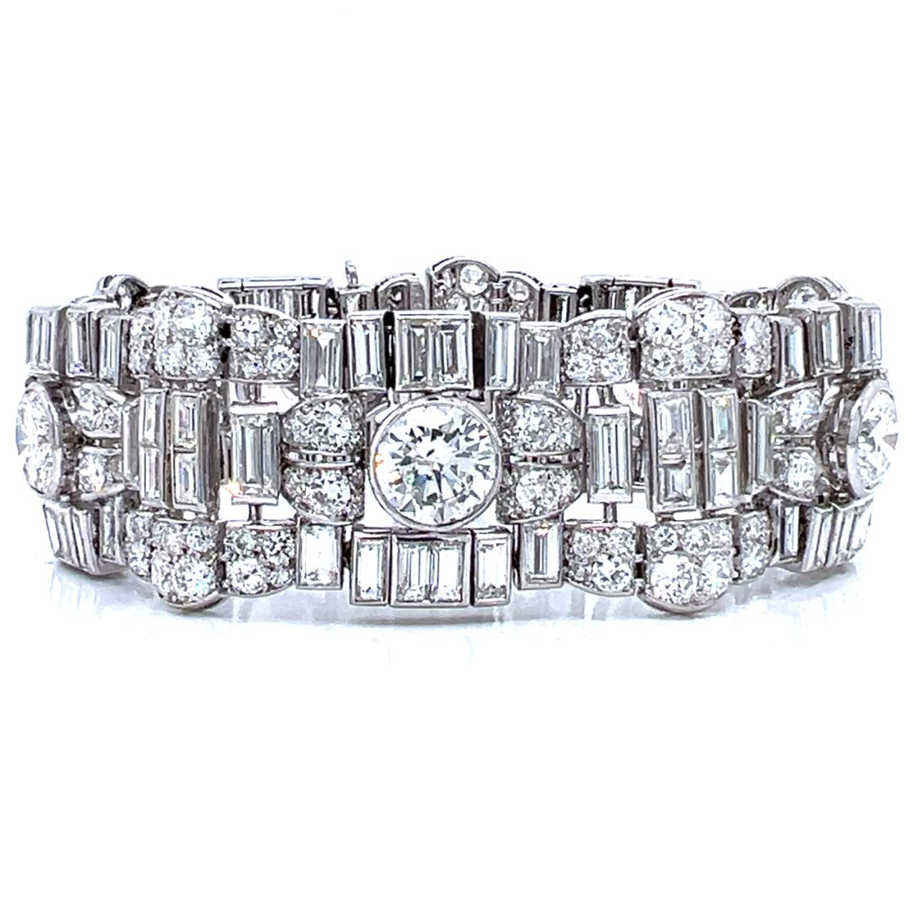 LaCLOCHE FRERES PARIS Art Deco Platinum Diamond Bracelet