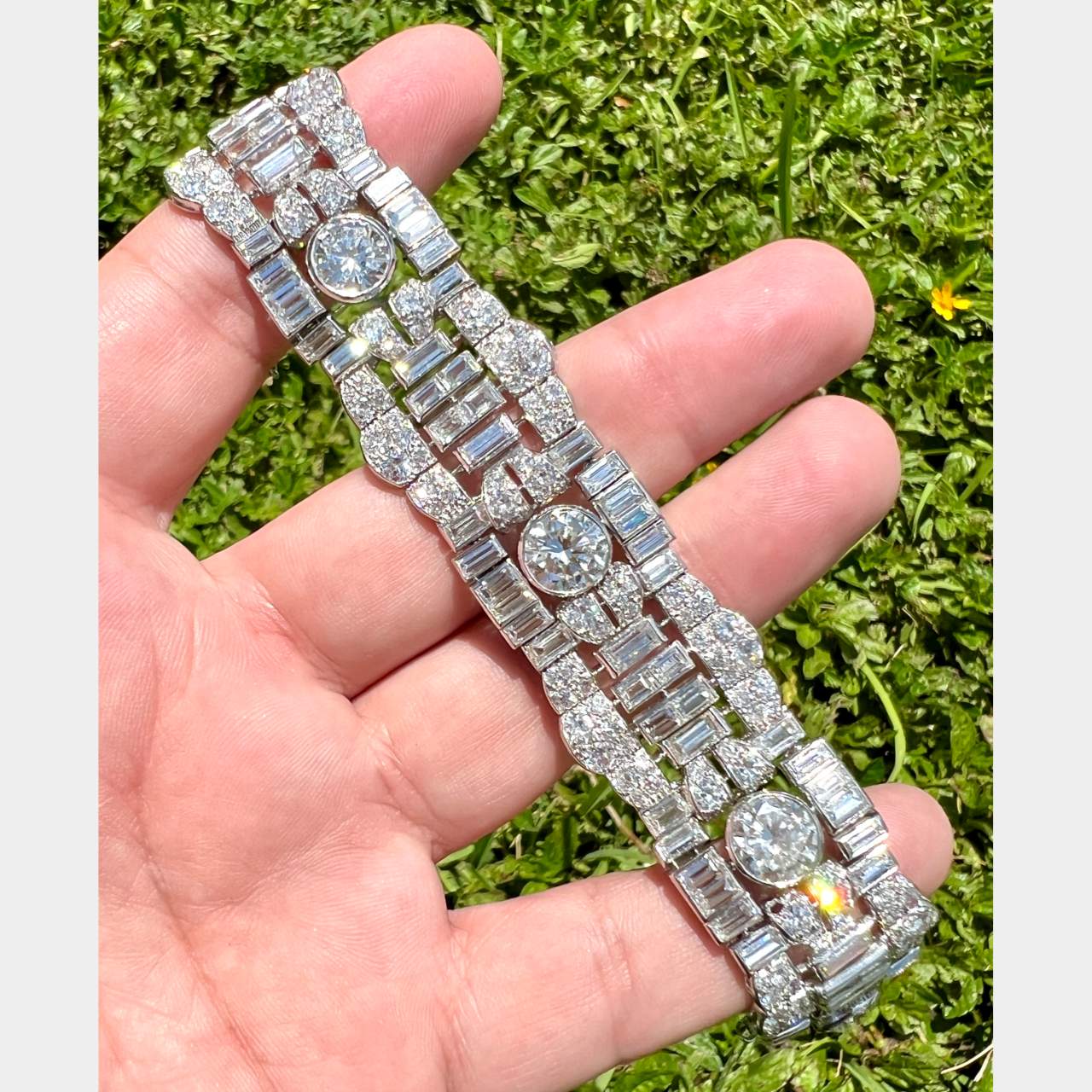 LaCLOCHE FRERES PARIS Art Deco Platinum Diamond Bracelet
