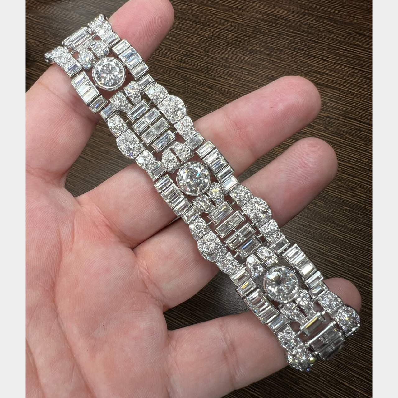 LaCLOCHE FRERES PARIS Art Deco Platinum Diamond Bracelet