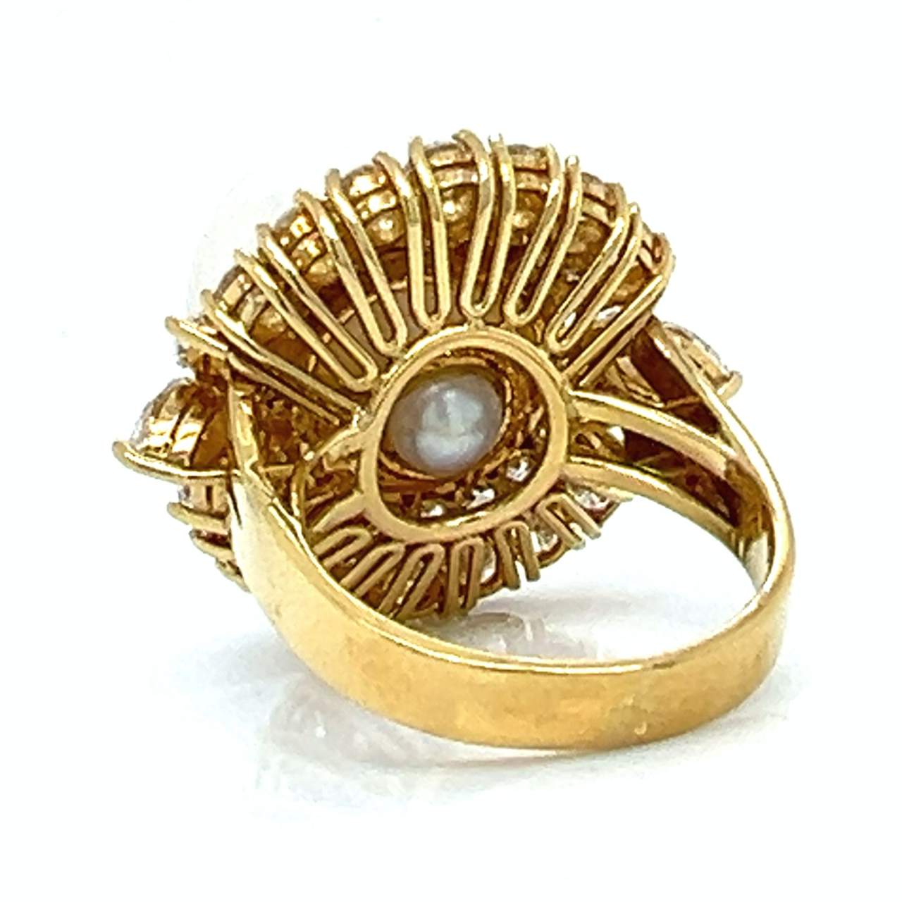 18K Yellow Gold South Sea Pearl & Diamond Cocktail Ring